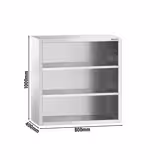 Edelstahl Wandhängeschrank PREMIUM - 800x400mm - ohne Schiebetür - 1000mm hoch