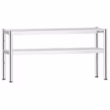 Étagère supérieure en inox – 2 niveaux – 1600 × 370 mm – hauteur réglable