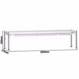 Commercial Heated Gantry - Ceramic Heater - Countertop, Stainless Steel – 2000×370 mm – 1.75 kW – Single Tier