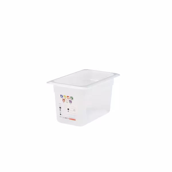 (6 Stück) CAMBRO | SafeTrak - Polypropylen-Behälter GN 1/4 - Milchig - Höhe: 150mm