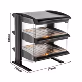 Commercial Heated Display Cabinet – 710 mm – 1.02 kW – with 2 Shelves – Shelves Separately Controllable – LED Lighting