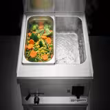 Elektrische bain-marie - 1x GN 1/1 of 2x GN 1/2 - 1,2 kW - incl. onderbouw met 1 deur - met aftapkraan