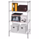 Stalen rek - 900x450mm - 4 planken - Chroom