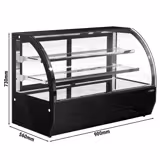 Countertop display fridge - 140L - 900mm - Double glazing - with 2 glass shelves - rear sliding glass doors