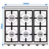 Gasfornuis - Paolo 900 - 1200x900mm - 44,0 kW - 6 pits