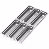 (6 sztuk) Pojemniki ze stali nierdzewnej GN 2/4 – wysokość: 100 mm