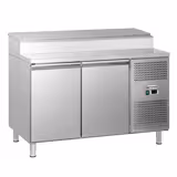 Comptoir de préparation réfrigéré ECO - 1360x700mm - avec 2 Portes GN 1/1 - Vitrine réfrigérée 7x GN 1/3 - incl. Grilles de support GN 1/1 & Rails en acier inox