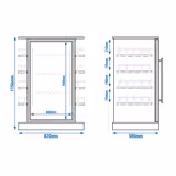 Drankenkoelkast - 820mm - 110L - digitaal display - met 1 glasdeur & LED-interieurverlichting