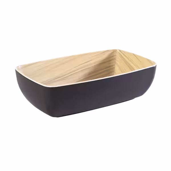 (6 stuks) GN 1/4 schaal - FRIDA - Melamine - 1,8L - rechthoekig - 265x162mm - Diepte:75mm - stapelbaar - zwart/beige