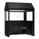 Houtskoolgrill TORONTO - 1910mm - zwart front - zwart granieten werkblad - glazen hitteschild - 4 grillroosters