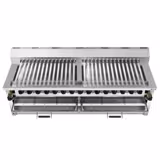 Grelhador de espetos a gás - 2000mm - para Adana e Shish kebab - Com móvel - para 30 espetos com rotação automática - 15 queimadores - 43kW