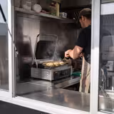 Commercial Contact Grill - Heavy Duty Panini Press - 3kW - plates: ribbed top & bottom - grill area: 340x230mm