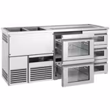 Bira tezgahı PREMIUM - 1950x700mm - 2 Becken Sol & 5 Cam Çekmece