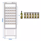 Single Zone Real Wood Wine Cabinet Fridge – 42 bottles - black wood door