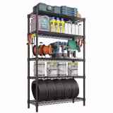 5-Tier Wire Shelving Unit 900x450 mm ECO – Black - 180 kg total load - Adjustable shelves