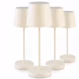 (4 Stück) Tischleuchte - MERLE - dimmbar in 3 Stufen - Ø 110mm - Whisper White