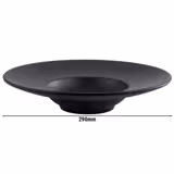 (6 pcs) NERO | Deep Plate - Melamine - Ø290mm - Black