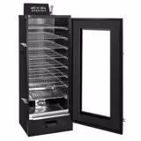 Rookoven elektrisch - Digitaal - met 7 roosters - met glazen deur - 475x450x1300mm - Zwart