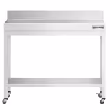 PREMIUM roestvrijstalen werktafel - 800x600mm - met onderstel, opstaande rand & wielen