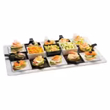 (24 szt.) FLYING BUFFET - Talerz prostokątny - Melamina - 120x95mm - Biały
