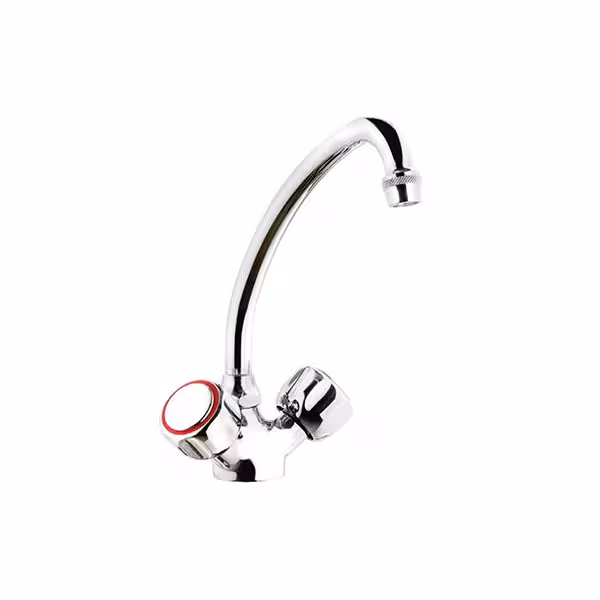 Enkelgats mengkraan 9000 - met 1-gats monobloc, tafelmodel, zwenkuitloop, 2-knops, mengkraan (warm/koud), G1/2 - 225mm