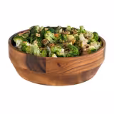 (6 pieces) Acacia Wood Buffet Bowls – Ø270 mm - 3 litre - Brown