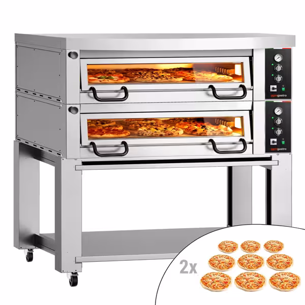 Elektro Pizzaofen Power - 9+9x 34 cm - Manuell - inkl. Haube & Untergestell