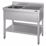 Lavello ECO - 1000x600mm - con ripiano di fondo - con 1 vasca - vasca a sinistra