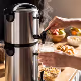 Commercial Coffee Percolator Urn – 7 Litres – with Milk Dispenser (4 Litres) – Drain Tap – Double-Walled