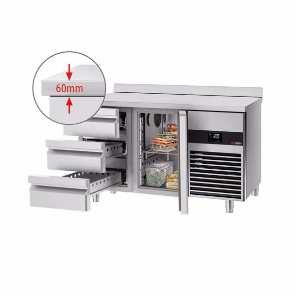Masa rece PREMIUM - 1,4 x 0,7 m - cu 1 ușă și 3 sertare 1/3