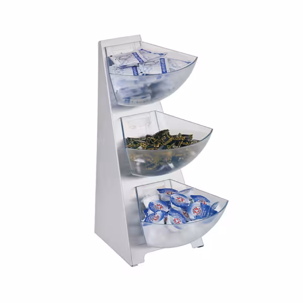 Multirek - 3 etages - Kunststof - 3x 1 liter - Zilver