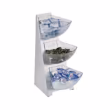 Supporto per buffet - MULTI RACK - Acciaio inox - Rettangolare - 160x210mm - 3 ripiani - Altezza: 410mm - compatibile con 11455#6 - con cassetti/vaschette in SAN trasparente frosted