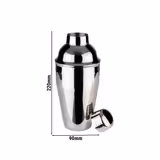 (6 pz) Shaker per cocktail - CLASSIC - set 3 pezzi - acciaio inox - 500ml