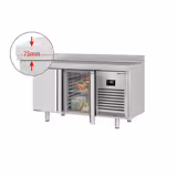 Bancada frigorífica PREMIUM PLUS - 1468x600mm - 250L - 2 portas - -21 a -18°C - com ressalto traseiro - frio ventilado