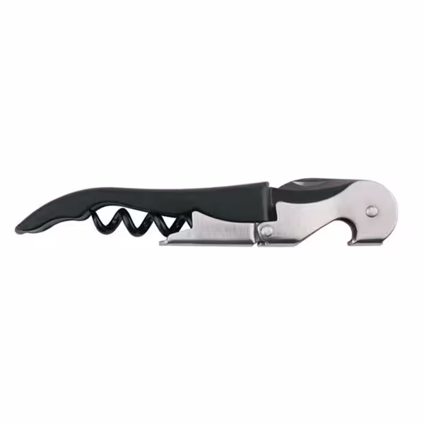 (6 stuks) Kelnermes - tweetraps hefboom - Lengte:12cm - zwart