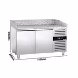 Commercial Pizza Prep Counter - Granite Top ECO - 1500x800mm - with 2 doors