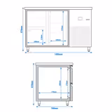 Koelwerkbank PREMIUM - 1400x700mm - met 1 deur & 2 laden