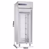 Pastakühlschrank Edelstahl Premium PLUS - EN 600x400 - 585 Liter - mit 1 Glastür