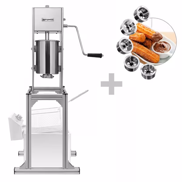 Commercial Churros Machine - 5L - with Base Frame & 5 Churro Nozzles
