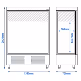 Upright Fridge Stainless steel PREMIUM PLUS - 1110L - with 2 doors