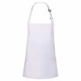 (6 pieces) KARLOWSKY | Short Chef Bib Apron Basic – White - 750x600 mm - Adjustable Neck Strap