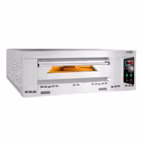 Commercial Gas Pizza Oven – 1-deck - 9x Ø34 cm - manual - hood + stand + castors