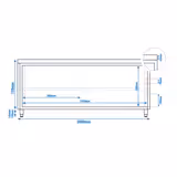 Edelstahl Arbeitsschrank PREMIUM - 2000x600mm - mit Glasschiebetür