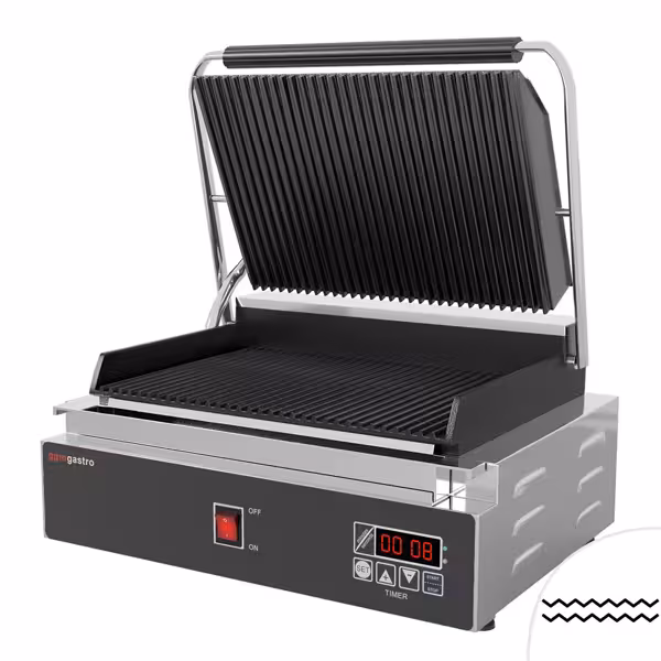 Γκριλ Επαφής 2,2 Watt - πάνω & κάτω Aυλακώσεις - Επιφάνεια ψησίματος: 350x240 χλσ.
