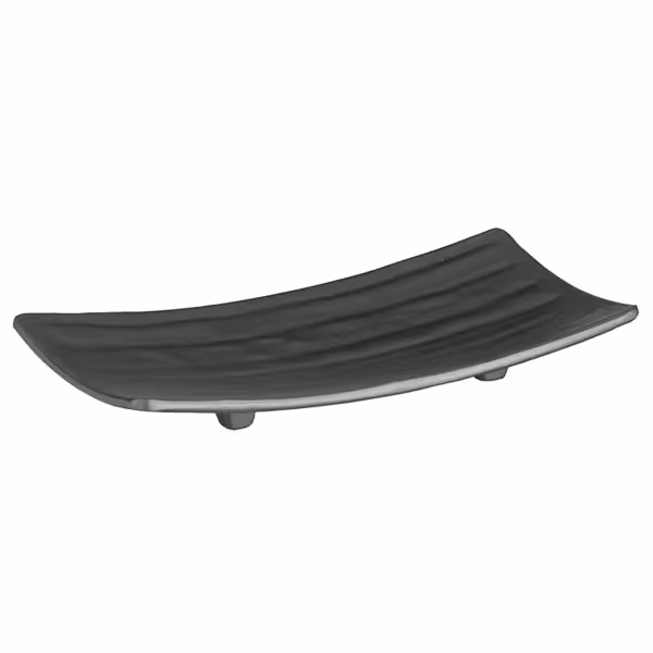 (6 stuks) Dienblad ZEN - Melamine - 22x12cm - hoogte: 30mm - Zwart - stapelbaar