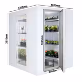 Cámara de refrigeración - 1200x1200 - 1,8m³ - con 3 puertas de vidrio 