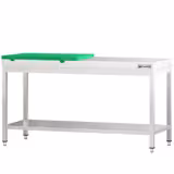 Table de travail inox PREMIUM - 2000 x 700 mm - avec tablette inférieure - incl. 1/2 Planche à découper Verte