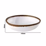 (6 piezas) Bol - CROCKER - melamina - 0,5 litros - Ø 165mm - blanco/marrón