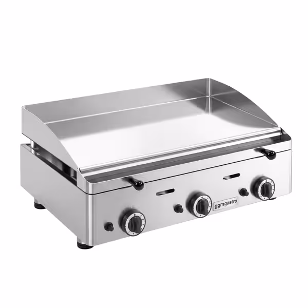 Gas Bratplatte - mit Hartchrom-Beschichtung - 9,3 kW - Glatt - Bratfläche: 555x400mm