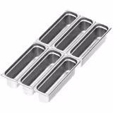 (6 pieces) – Stainless Steel Gastronorm Pan GN 2/4 – Height 150 mm